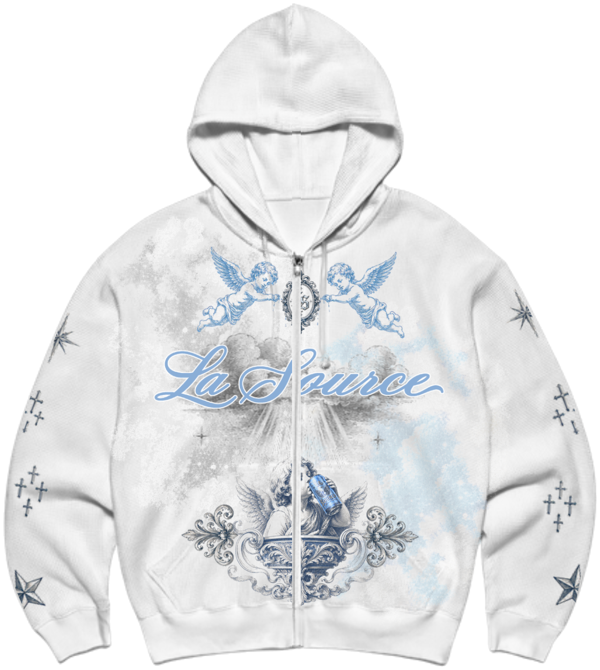 LA SOURCE — "Fountain of Angels" Full-Zip Hoodie