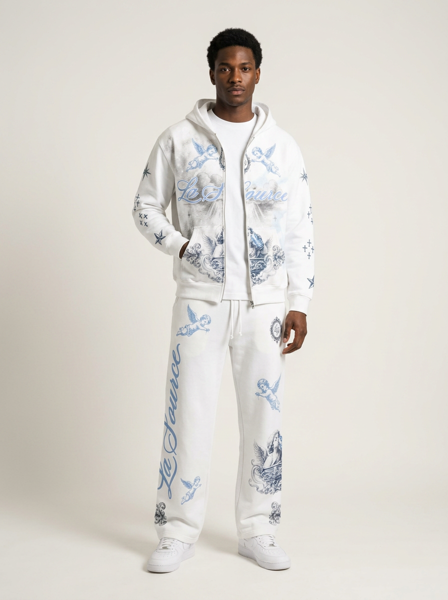 LA SOURCE — "Fountain of Angels" Full-Zip Hoodie