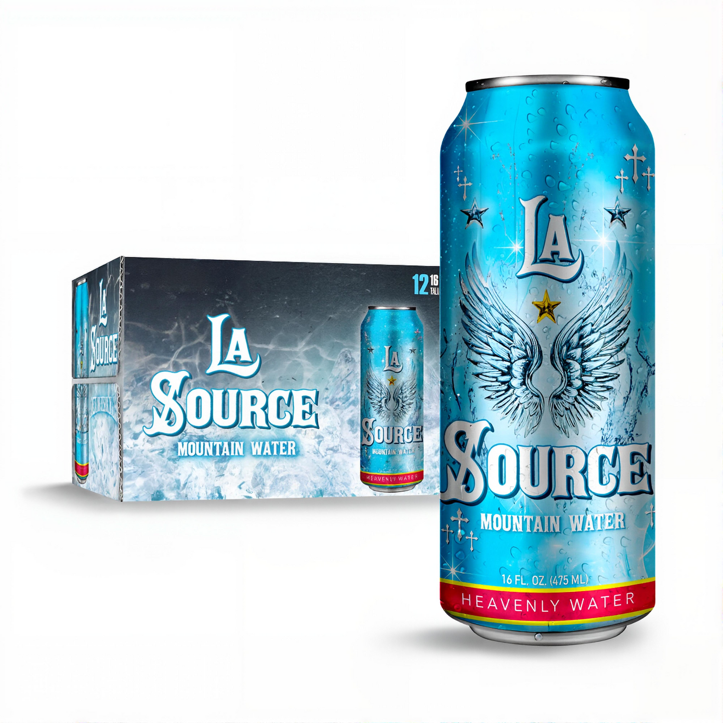 La Source Still Mountain Water 24-pack case of 16 fl oz cans